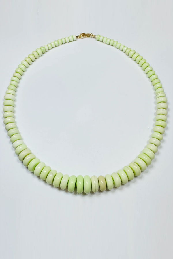 Theodosia Lime Green Opal Graduated Candy Necklace