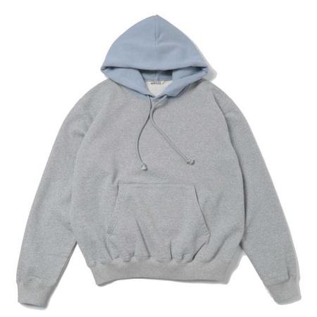 Auralee Nylon Streak Dyed Half-Zip Hoodie - Dark Blue | Garmentory