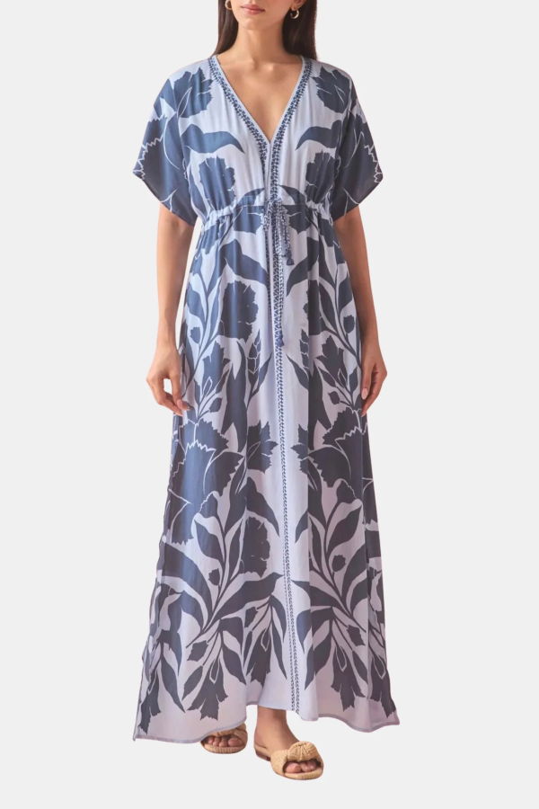 Omika Pia Kaftan Dress - Old Blues