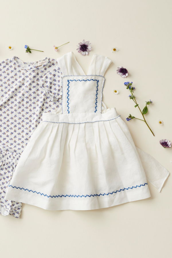 KIDS Caramel Peppermint Baby Dress - White
