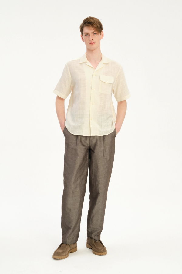Delikatessen Short Sleeve Camp Collar Shirt - Creamy