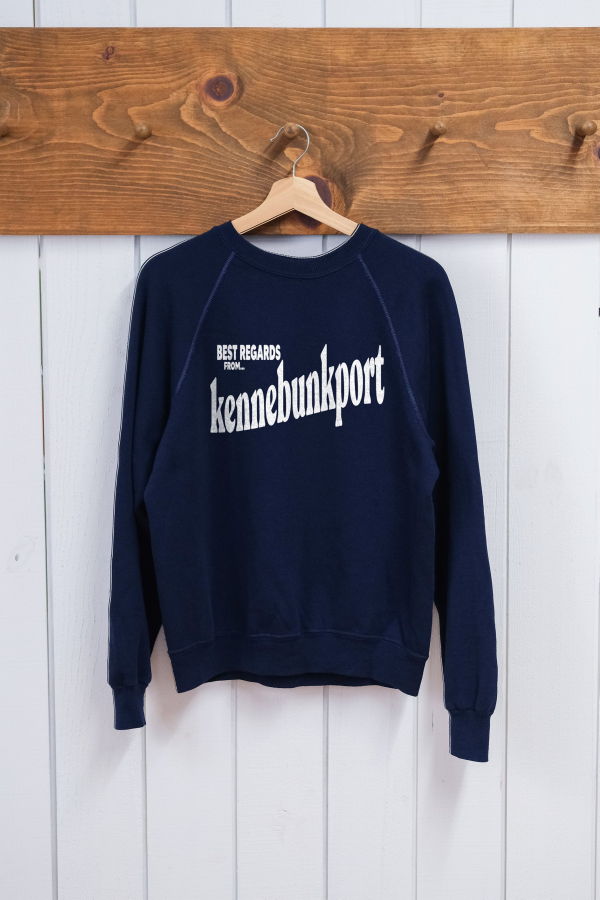 Best Regards Kennebunkport Upcycled Postcard Sweatshirt