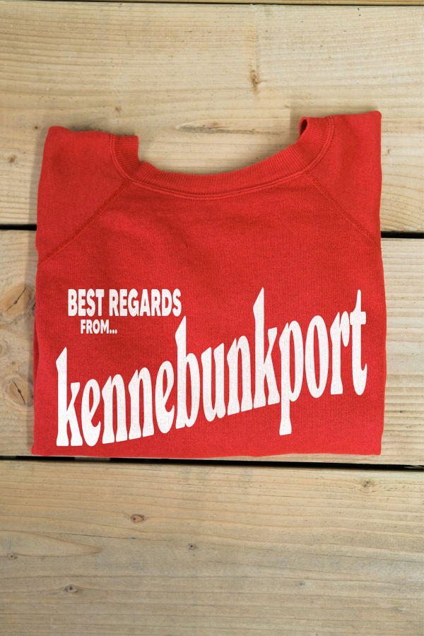 Best Regards Kennebunkport Upcycled Postcard Sweatshirt