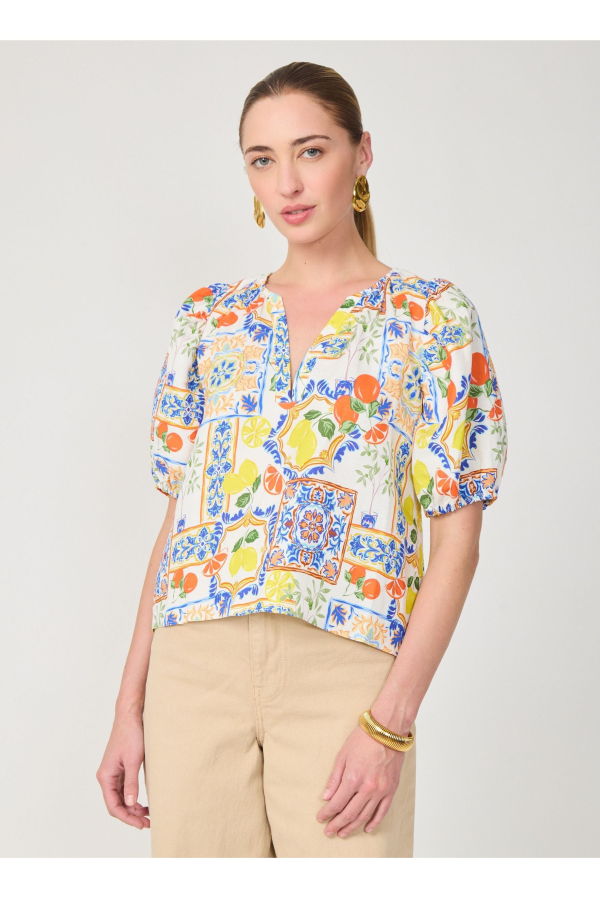Gilner Farrar Callie Blouse - Naples Print