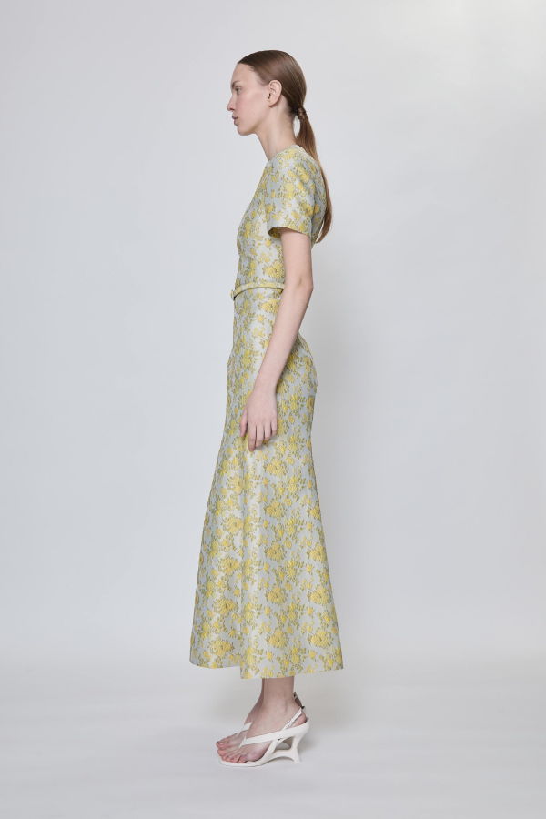 Jonathan Simkhai Caraline Jacquard Midi Dress - Buttercream