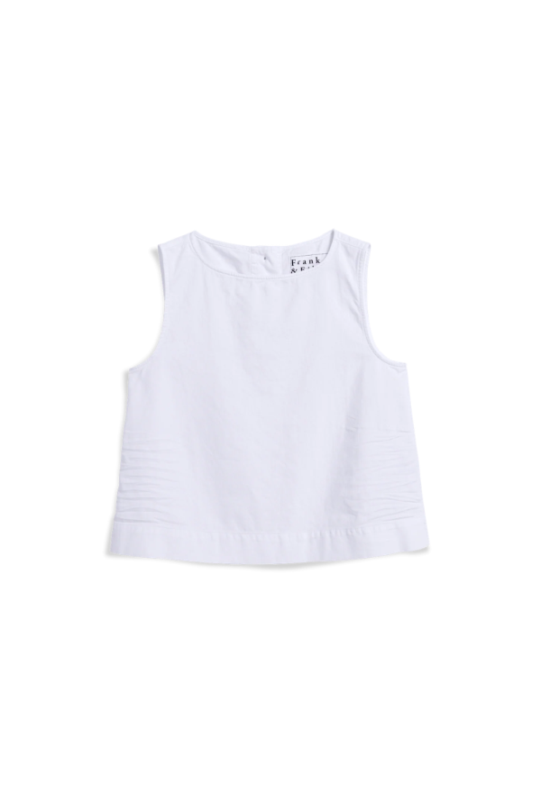 Frank & Eileen Shell Tank - White Tattered Wash Denim
