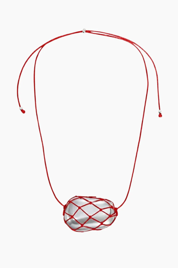 Heaven Mayhem Julia Net Necklace - Silver/Red