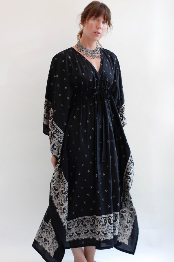 Visvim Bandana Kaftan Dress - black | Garmentory