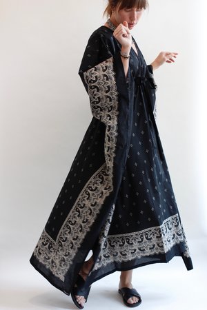 Visvim Bandana Kaftan Dress - black | Garmentory