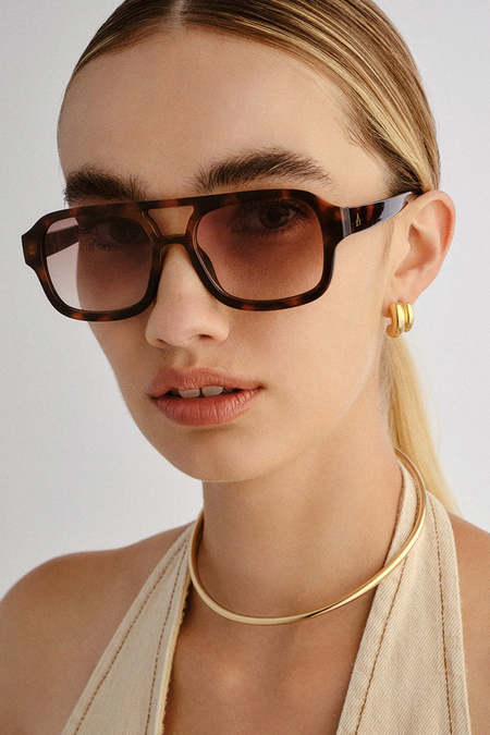 YMC Rahel Sunglasses - Olive Green/Graduated Brown | Garmentory display picture 2