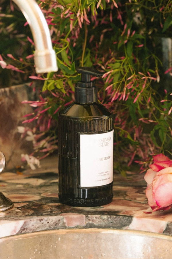 Flamingo Estate Jasmine Damask Rose Glass Hand Soap