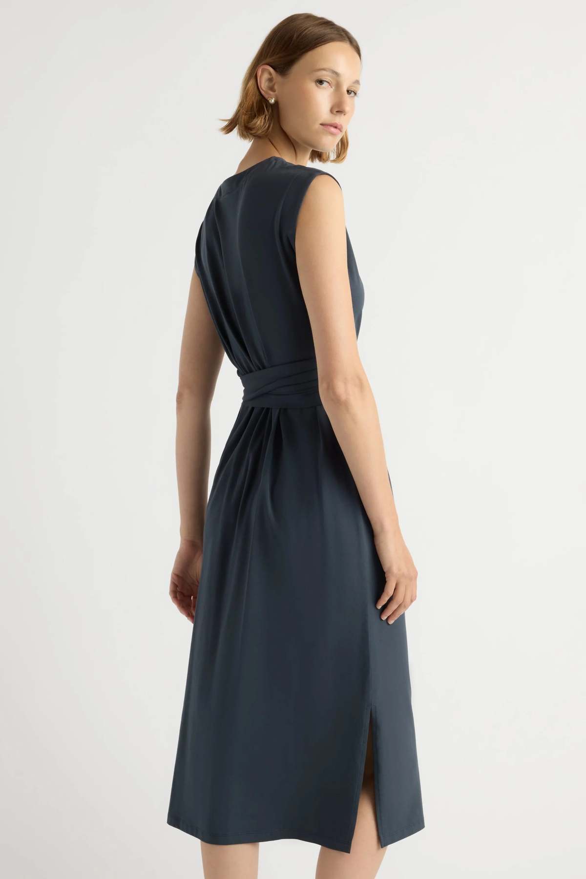 modern citizen fei dress Fei Tie-Front Organic Cotton Dress Olive / Regular / XS