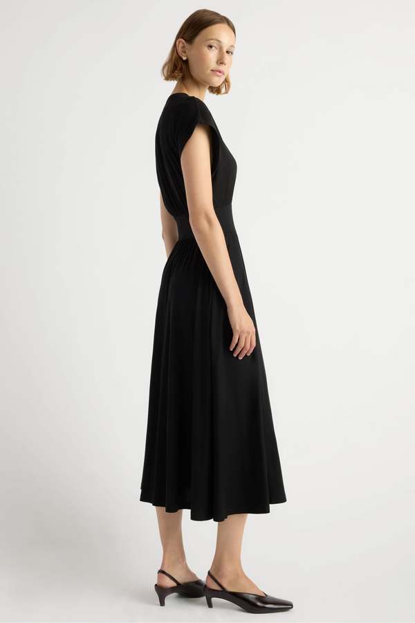 modern citizen dress Modern Citizen Kelis Tie Waist Maxi Dress Slate Gray Size Small