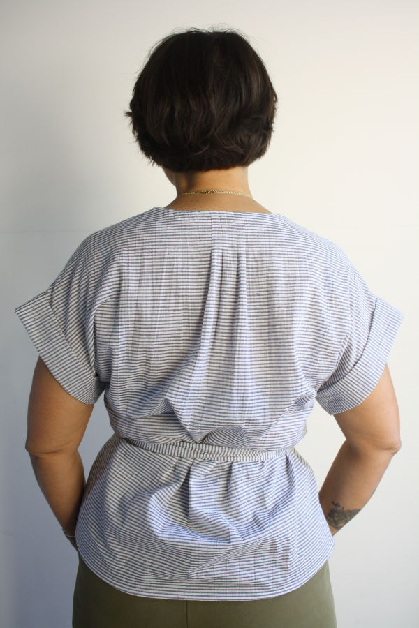 Myrtle Loretta Wrap/Tie Top - Microstripe