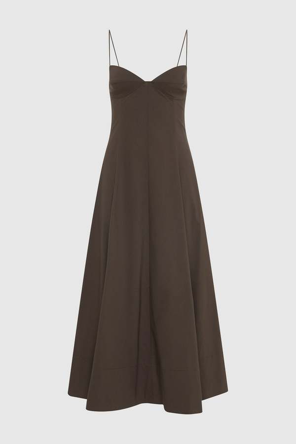 st agni brown dress Silk satin-twill halterneck maxi dress - brick