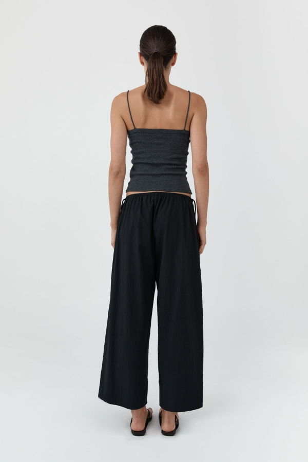 St. Agni Organic Cotton Square Neck Cami - Charcoal Melange