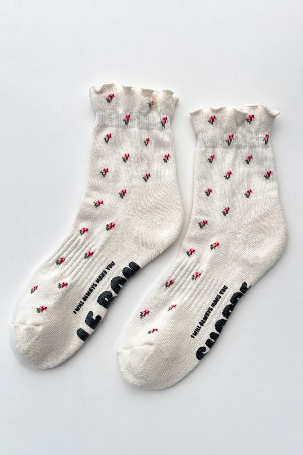 Le Bon Shoppe Ruffled Hugger Crew Sock