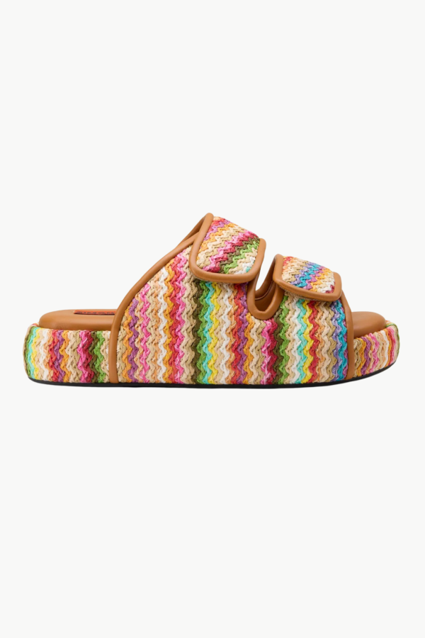 Simon Miller Raffia Cro Slide Sandals - Tropical Twist