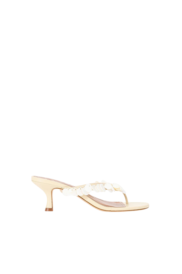 Staud Freja Kitten Heel Sandal - Cream