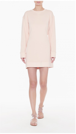 Tibi Open Back Sweatshirt Dress - Blush 
