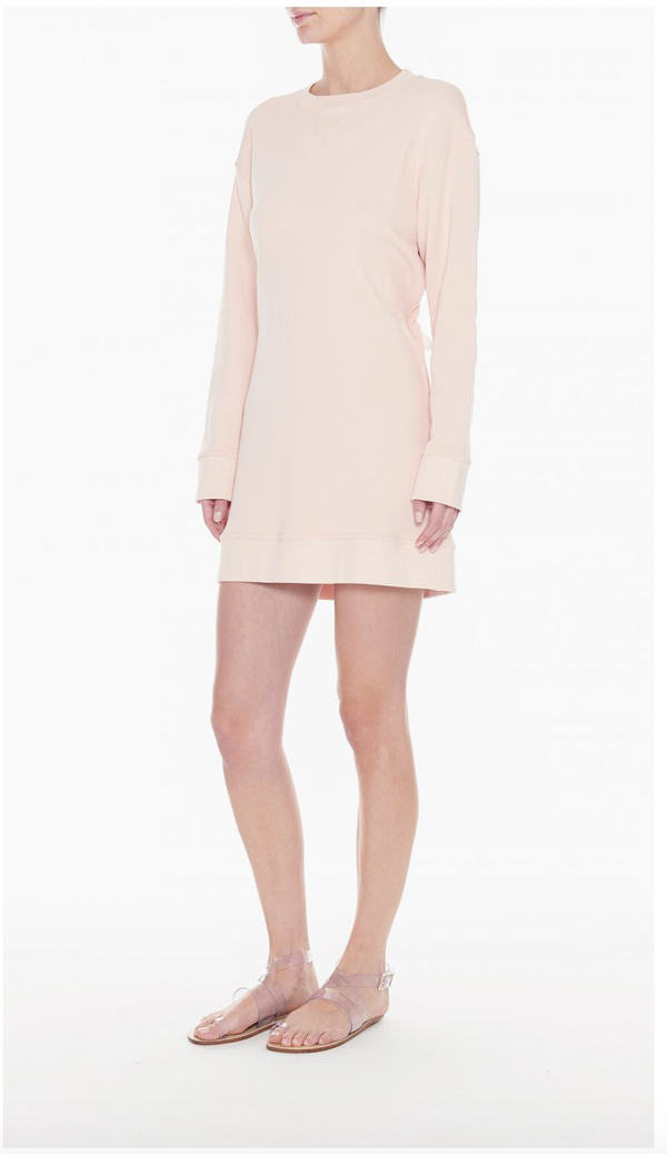 tibi open back sweatshirt dress