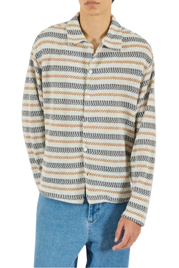 KROST Speckled Stripe Knit Lounge Shirt