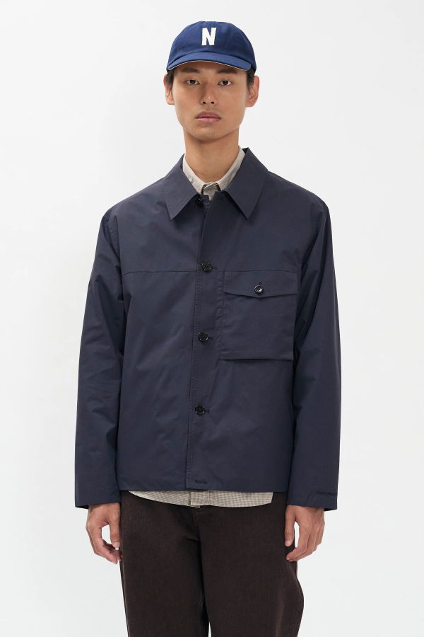 Norse Projects Arresskov Compact Cotton Overshirt - Dark Navy