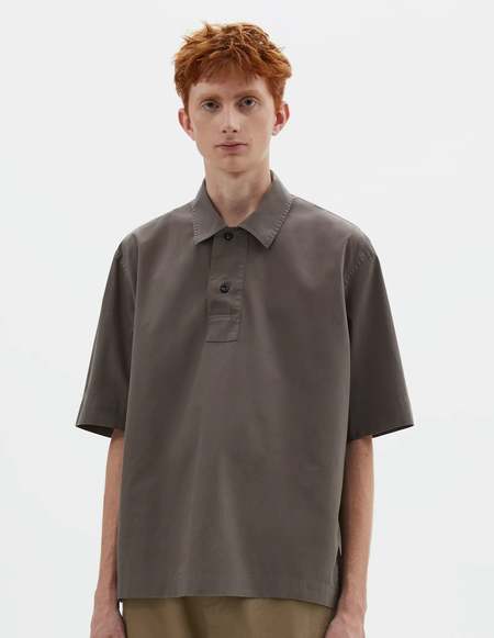 Margaret Howell Half Zip Pull On Shirt - Grass | Garmentory