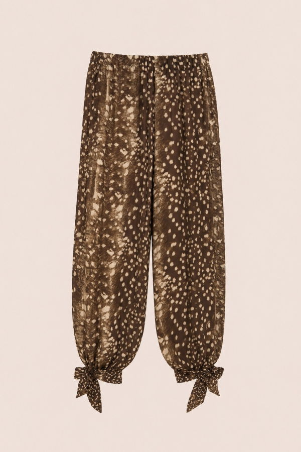 Carmen Says Bambi Noir Animal Print Balloon Pants
