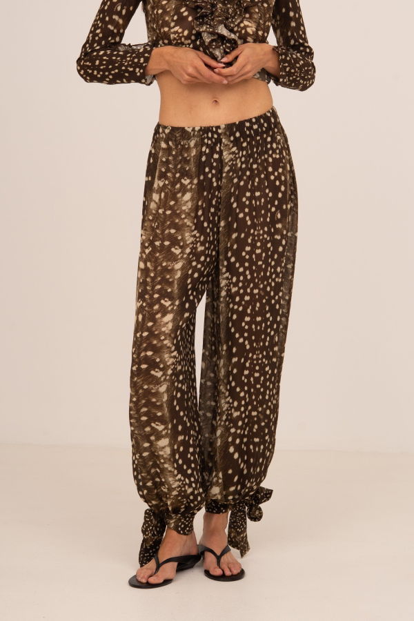 Carmen Says Bambi Noir Animal Print Balloon Pants