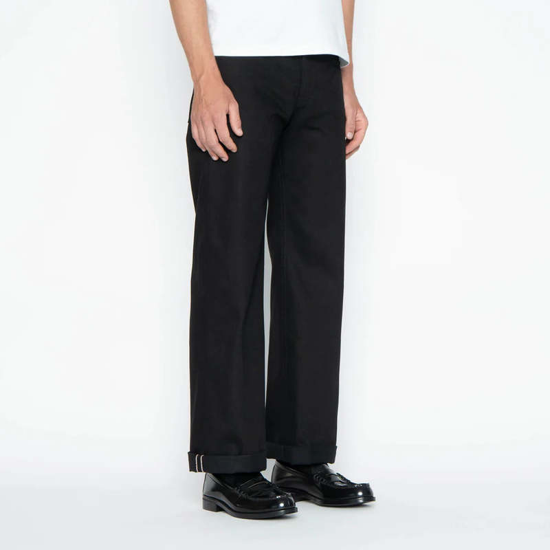 Naked & Famous Strong Guy Solid Black Selvedge Jeans