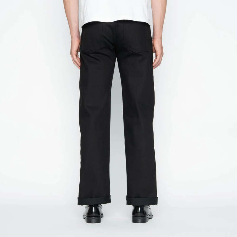 Naked & Famous Strong Guy Solid Black Selvedge Jeans