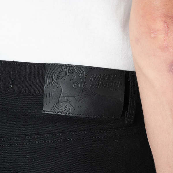 Naked & Famous Strong Guy Solid Black Selvedge Jeans