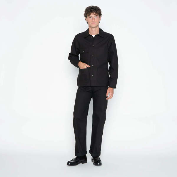 Naked & Famous Strong Guy Solid Black Selvedge Jeans