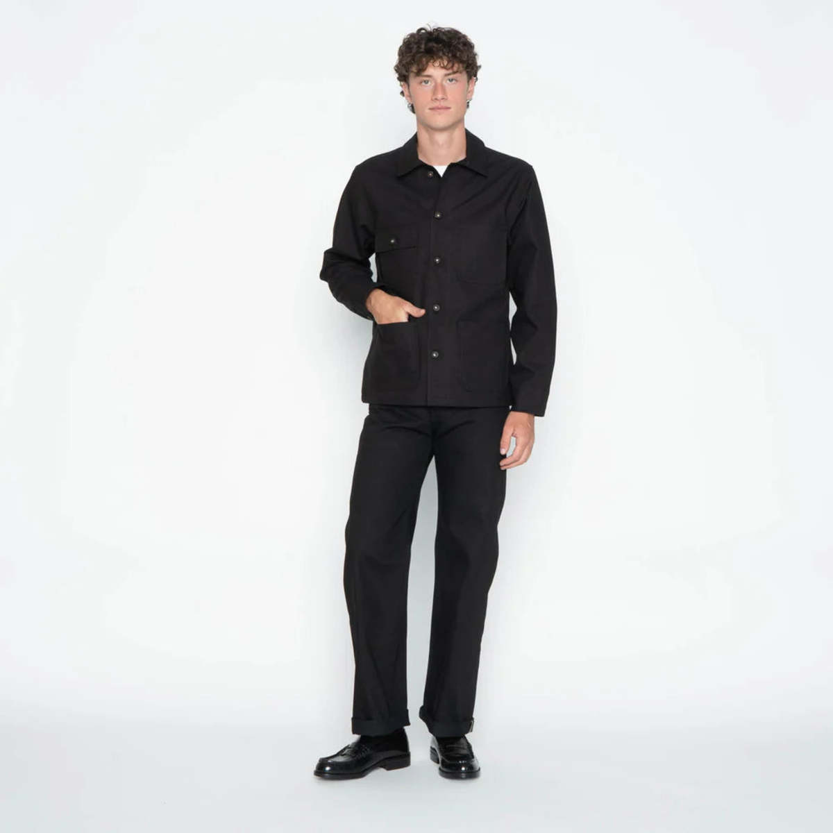 Naked & Famous Strong Guy Solid Black Selvedge Jeans - Image 8 of 9