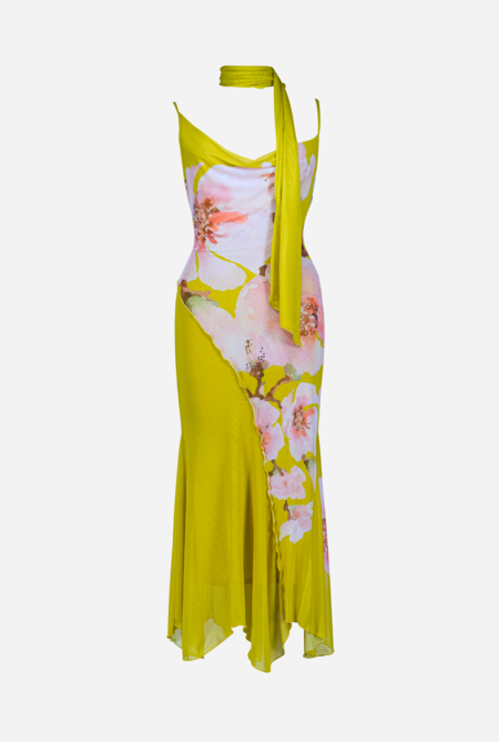 mesh embroidered maxi dress saemdi Mesh Embroidered Maxi Dress
