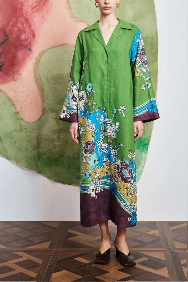 ALÉMAIS Nanci Shirtdress - Green