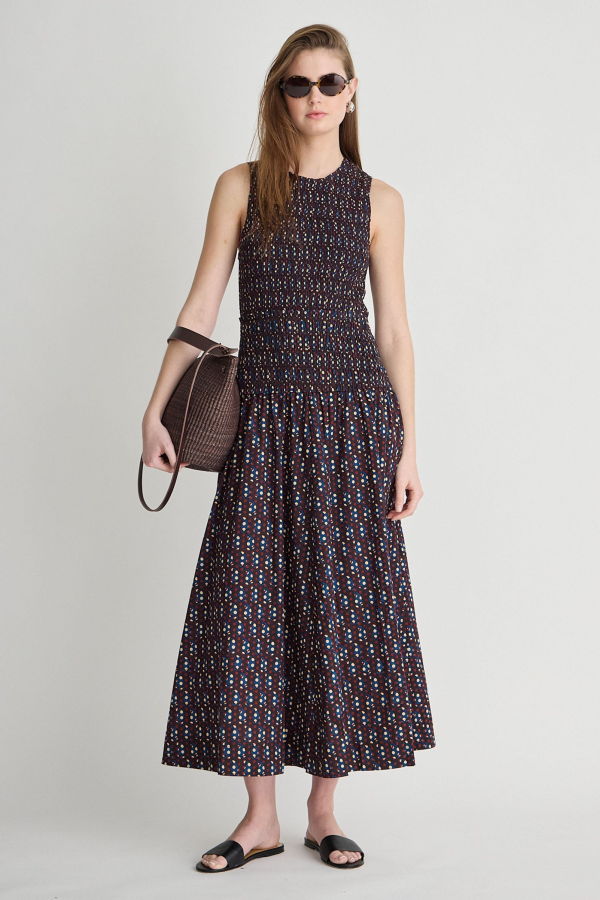 Apiece Apart Siempre Tank Maxi Dress - Block Print Polka