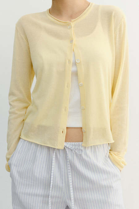 White Mohair Ribbed Cardigan | Garmentory