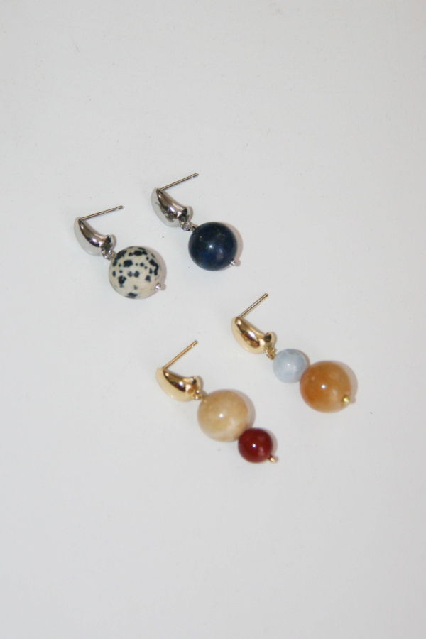 By Orly Stevie Mismatch Gemstone Dangle Earrings