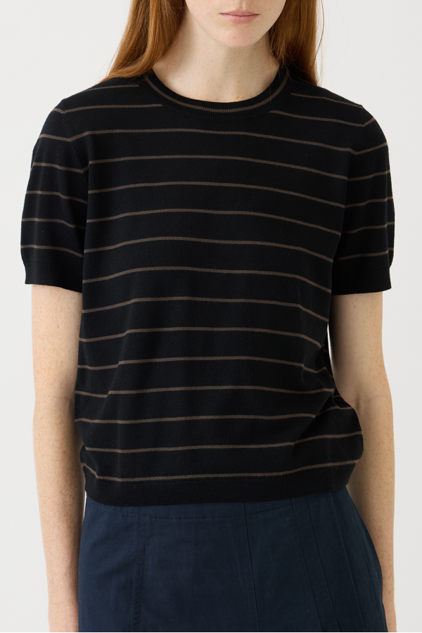 demylee Luca Knit - Black/Cocoa Stripe