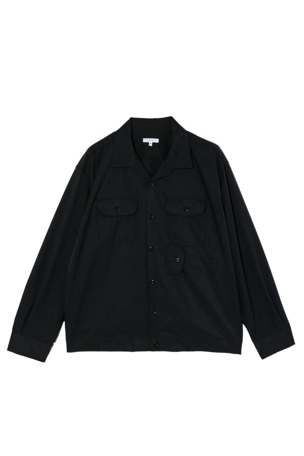 Engineered Garments Bowling Shirt - Black Polyester Mesh