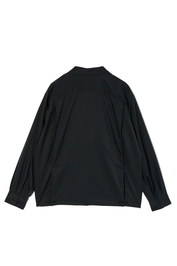 Engineered Garments Bowling Shirt - Black Polyester Mesh