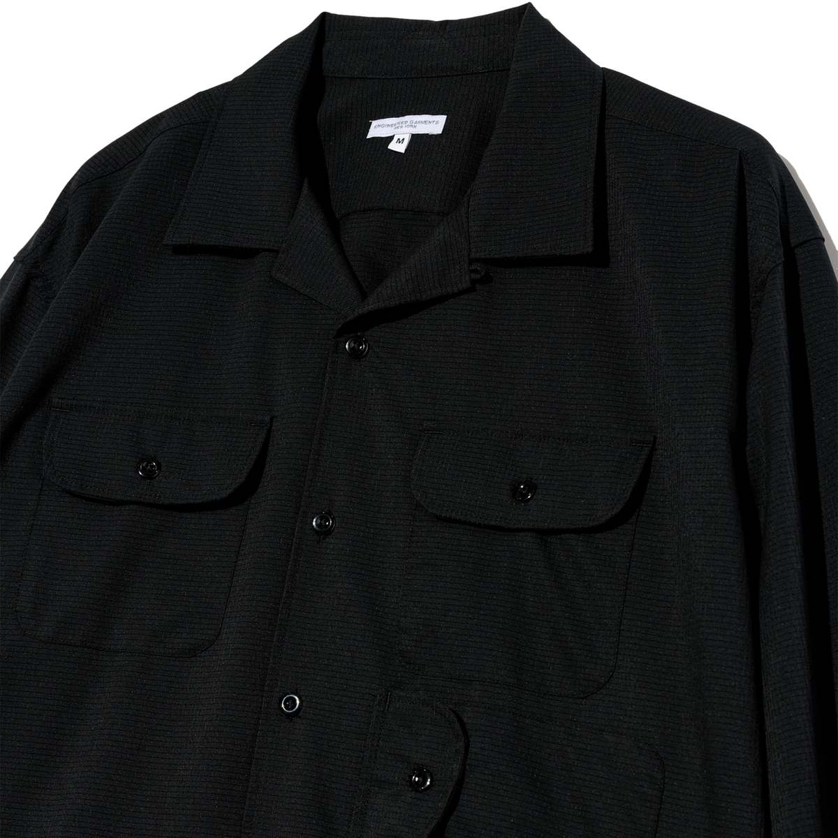 Engineered Garments Bowling Shirt - Black Polyester Mesh - Image 3 of 4