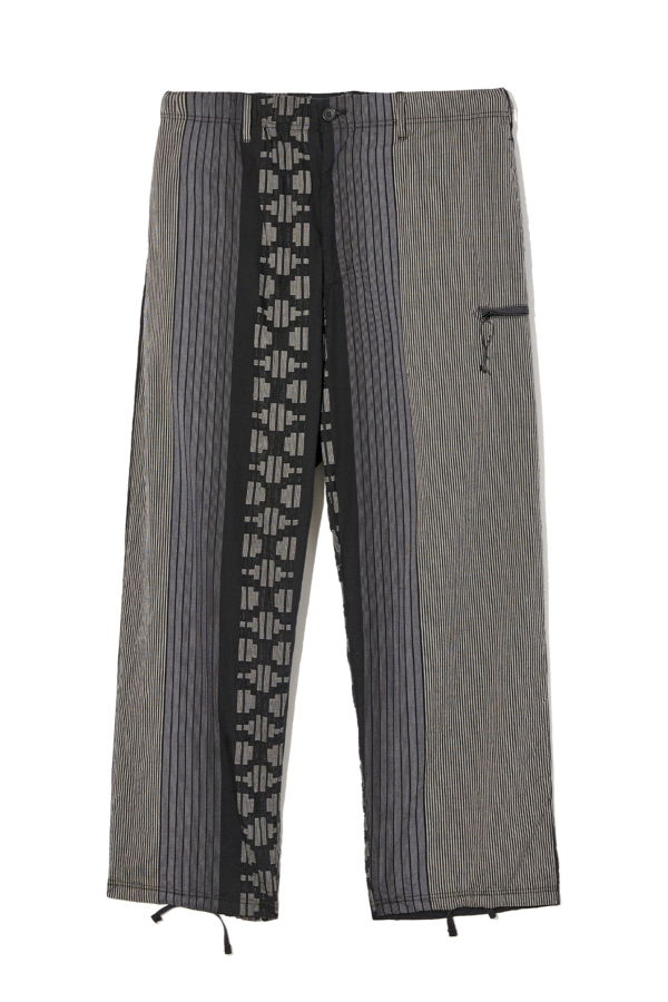 Engineered Garments Drawstring Pant - Black/Grey Multi Pattern Stripe Jacquard