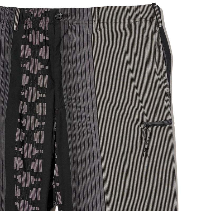 Engineered Garments Drawstring Pant - Black/Grey Multi Pattern Stripe Jacquard
