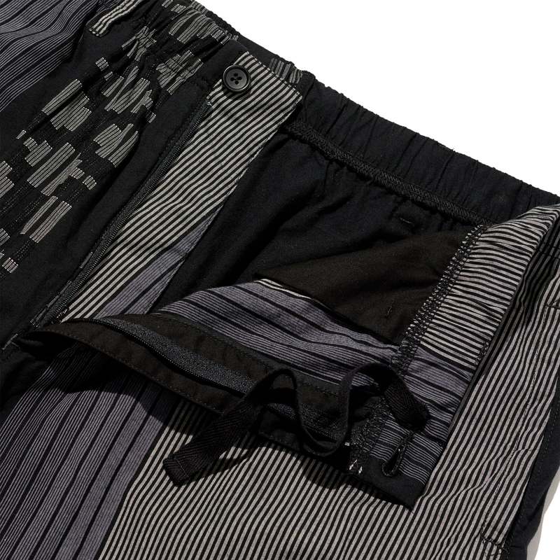 Engineered Garments Drawstring Pant - Black/Grey Multi Pattern Stripe Jacquard