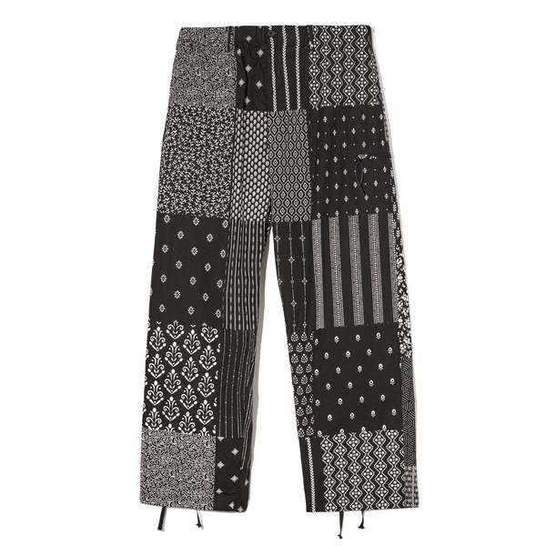 Engineered Garments Drawstring Pant - Black/White Cotton Patchwork Print