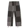 Engineered Garments Drawstring Pant - Black/White Cotton Patchwork Print - Thumbnail 1