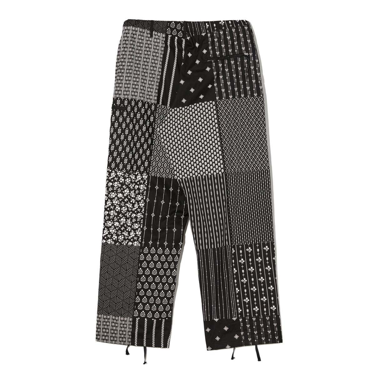 Engineered Garments Drawstring Pant - Black/White Cotton Patchwork Print - Image 2 of 4